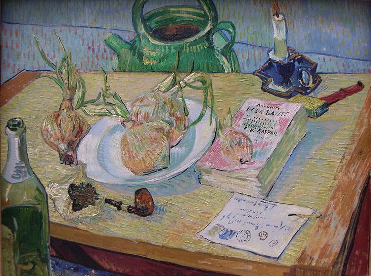 Vincent Van Gogh Still life with a plate of onions oil painting picture